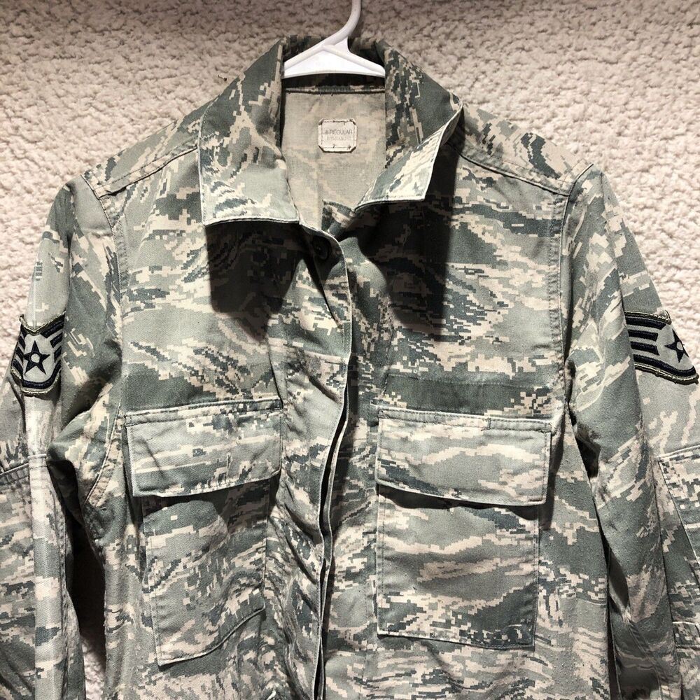 Air Force Utility Womens Size 6R Gray Camouflage Pattern Jacket Coat - Picture 2 of 6